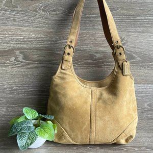 🍁 COACH Tan Suede Slim Soho Hobo Shoulder Bag 🍁
